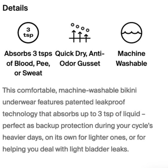 One pair Knix Leakproof Bikini in Axis, size SMALL, original sealed package - Picture 10 of 13